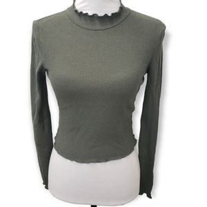 Me To We Long Sleeve Stand Collar Shirt Slim Fit Waffle Knit Mock turtleneck